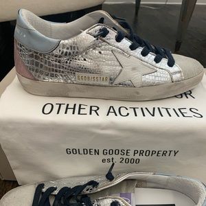 Golden goose super star silver laminate so 37